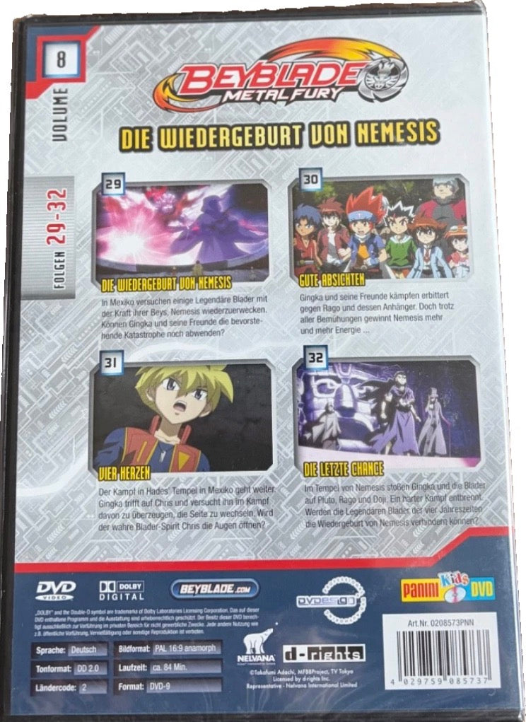 Beyblade Metal Fury - Die Wiedergeburt des Nemesis- Folgen 29-32 Vol.8 DVD NEU